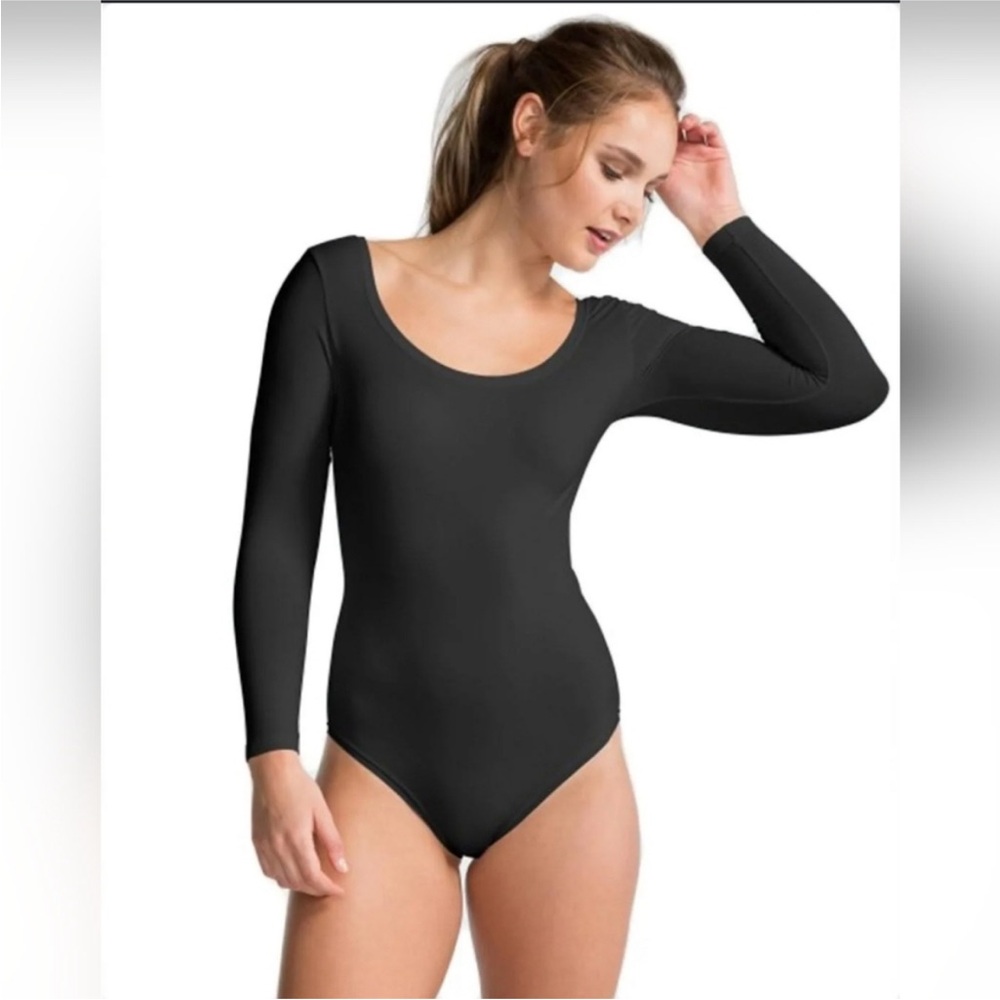 Women's Black Long Sleeve Bodysuit